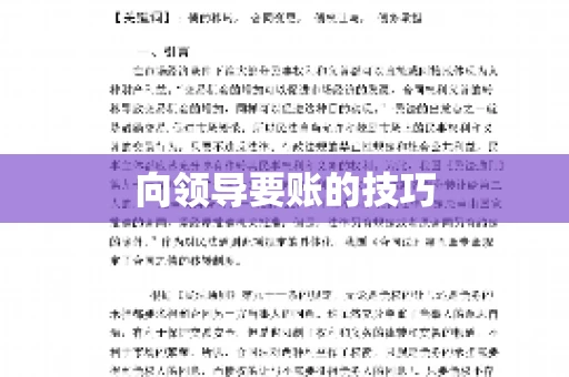 向领导要账的技巧