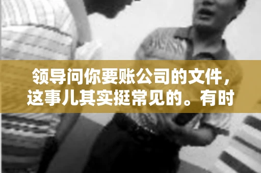 领导问你要账公司的文件,这事儿其实挺常见的。有时候,你可能一头雾水,不知道从何下手。今天,我就来和大家聊聊这个话题,希望能帮到大家。 领导问你要账公司的文件,这事儿其实挺常见的。有时候,你可能一头雾水,不知道从何下手。今天,我就来和大家聊聊这个话题,希望能帮到大家。