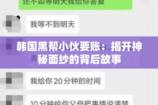 韩国黑帮小伙要账：揭开神秘面纱的背后故事